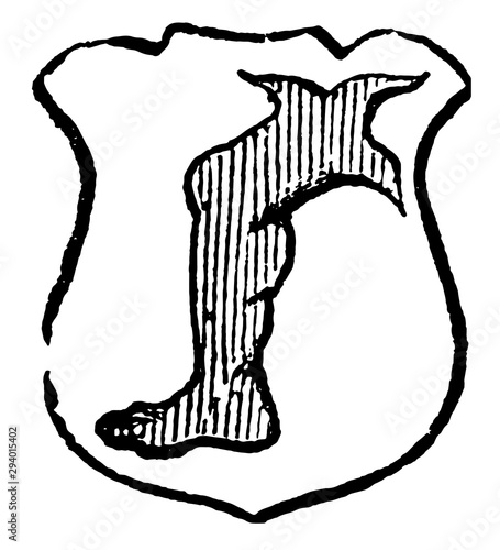 Leg Erased are generally applied to the head and limbs of man or beast, vintage engraving.