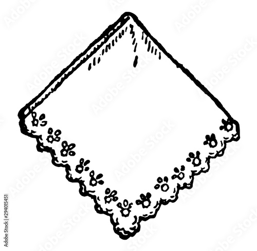 A Scarf, vintage engraving.