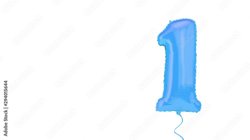 Number one helium birthday party celebration balloon background. 3D Rendering