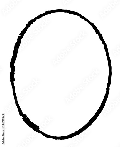 Elliptical Shield is an elliptical shape, vintage engraving.