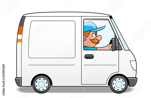 Haulier driving the van