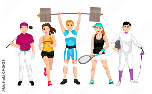 Set of people related to the different sports