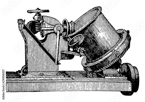 Flanging Machine, vintage illustration.