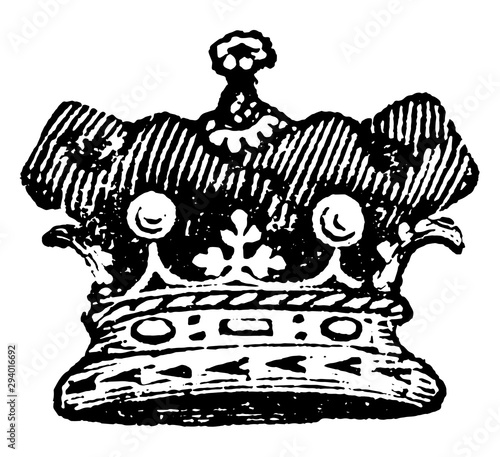 Marquis Coronet by a nobleman or lady, vintage engraving.