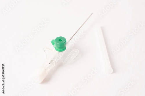 Intravenous cannula or Branula isolated against white