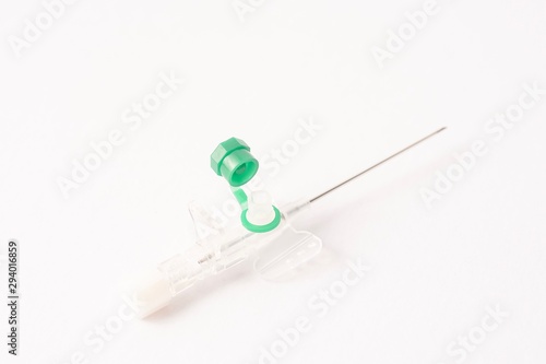 Intravenous cannula or Branula isolated against white