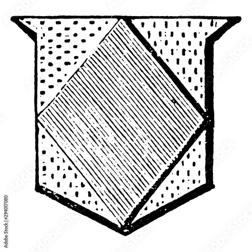 Lozenge is an angular figure, vintage engraving.