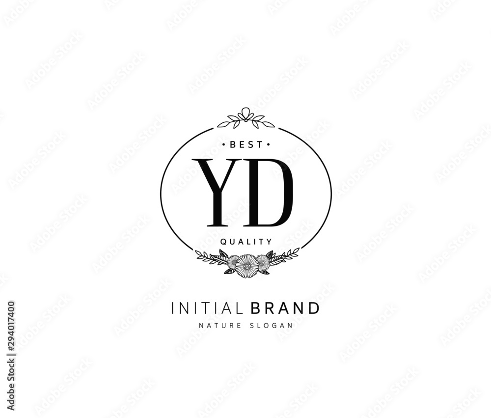 Y D YD Beauty vector initial logo, handwriting logo of initial signature, wedding, fashion, jewerly, boutique, floral and botanical with creative template for any company or business Y D YD Beauty vector initial logo, handwriting logo of initial signature, wedding, fashion, jewerly, boutique, floral and botanical with creative template for any company or business