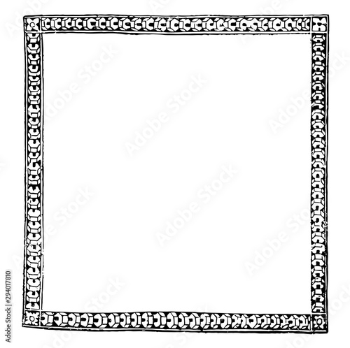 Decorative Border have old pattern and very simple design, vintage engraving.