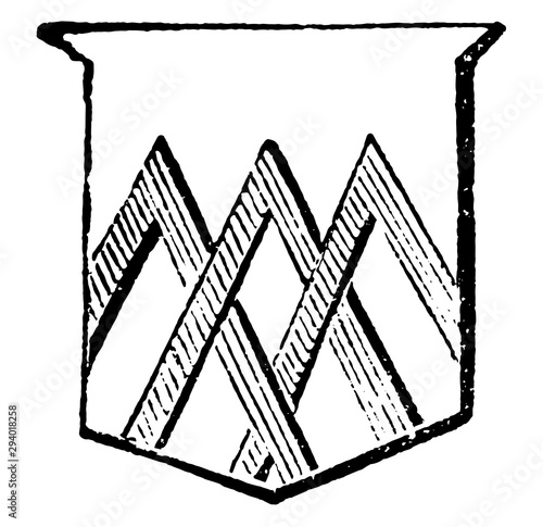 Couple-Close are one of the diminutives of the chevron, vintage engraving.