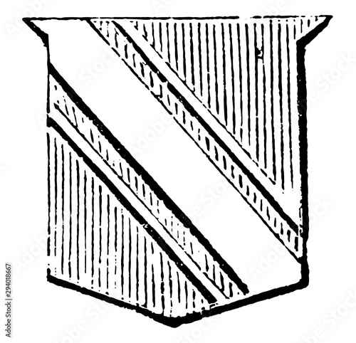 Cotice are frequently of a different tincture from the bend, vintage engraving.