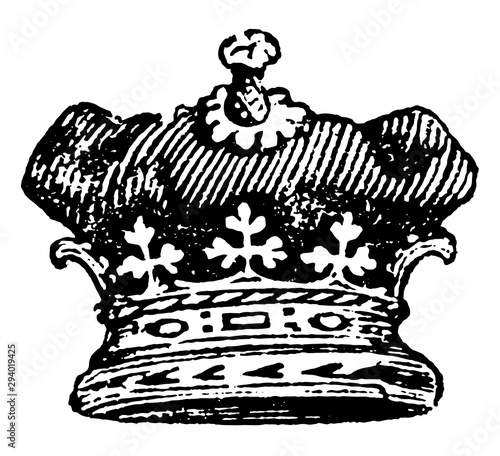 Картината върху платно Duke Coronet is worn by an emperor, vintage engraving.