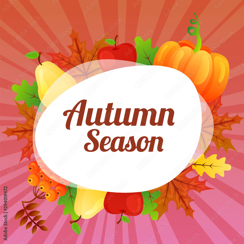 beautiful colorful autumn card theme