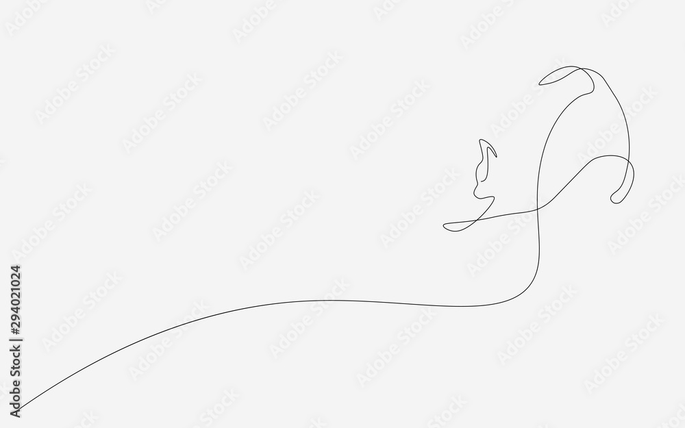 Cat silhouette one line draw vector illustration Cat silhouette one line draw vector illustration