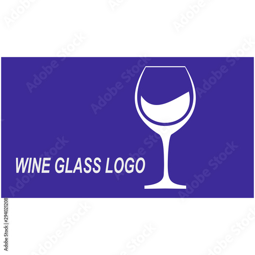 Wine glass icon logo vector