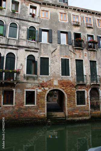 Venice urban architecture with canals and bay