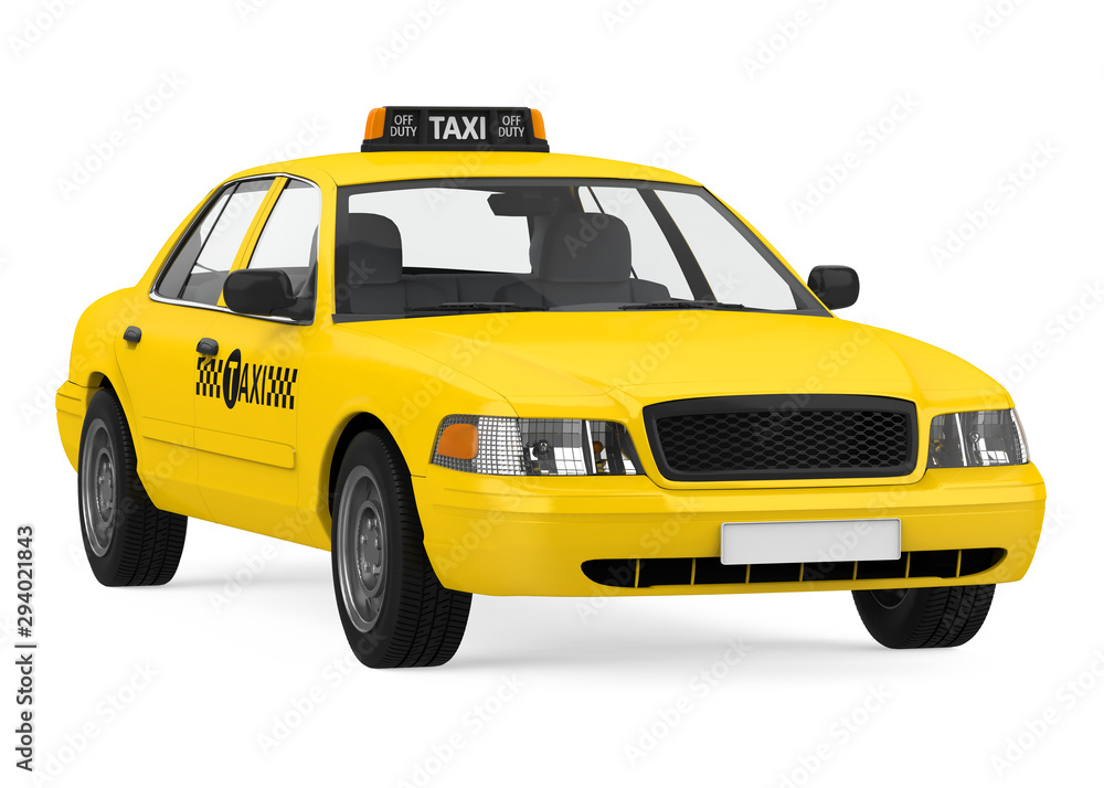 Yellow Taxi Isolated