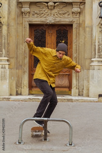 Young guy skateboarding 