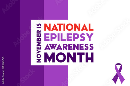 November is National Epilepsy Awareness Month. Poster, card, banner, background design. 
