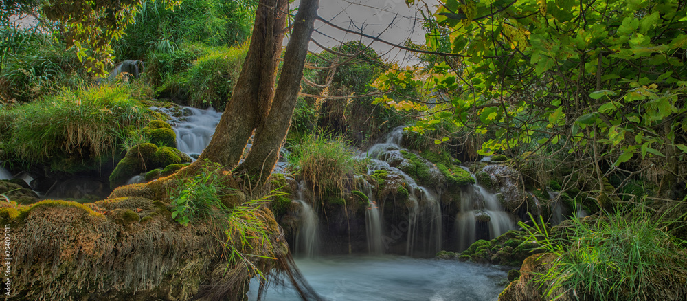 Small, beautiful and natural waterfalls in Krka national Park, Croatia, Europe Small, beautiful and natural waterfalls in Krka national Park, Croatia, Europe