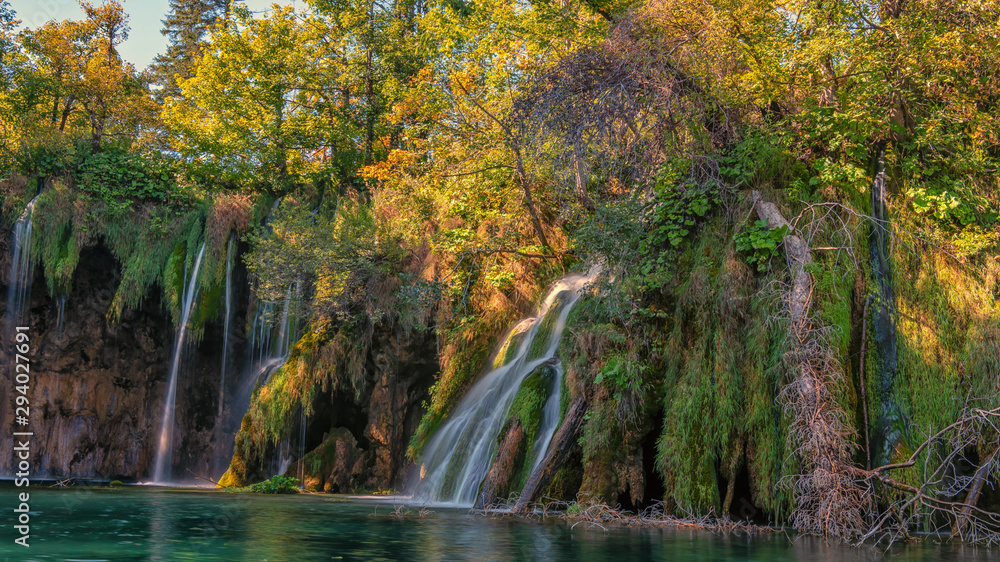 Whispering the sound of waterfalls in famous national park plitvice Lakes in croatia, europe Whispering the sound of waterfalls in famous national park plitvice Lakes in croatia, europe