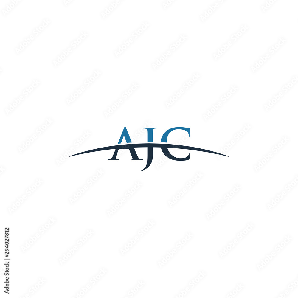 Initial letter AJC, overlapping movement swoosh horizon logo company design inspiration in blue and gray color vector Initial letter AJC, overlapping movement swoosh horizon logo company design inspiration in blue and gray color vector