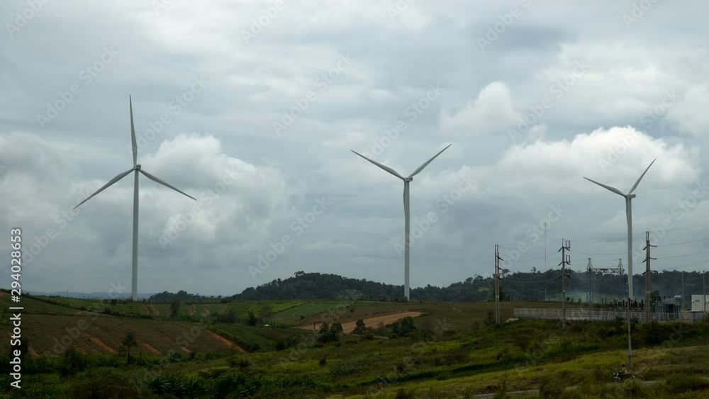 Wind turbines on sunny morning Wind turbines on sunny morning