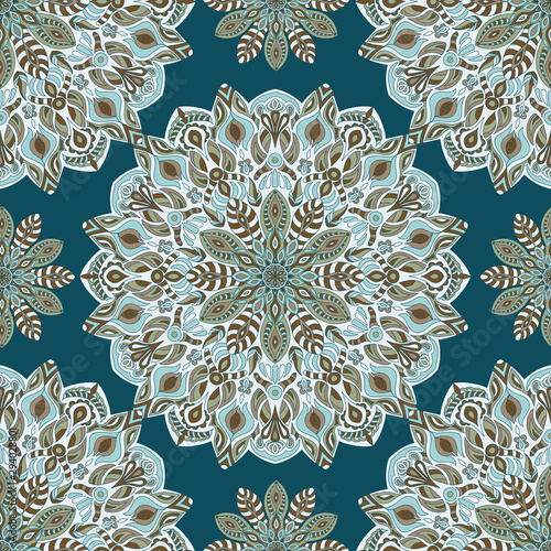 Mandala vector seamless pattern background. Tribal ornament. photo