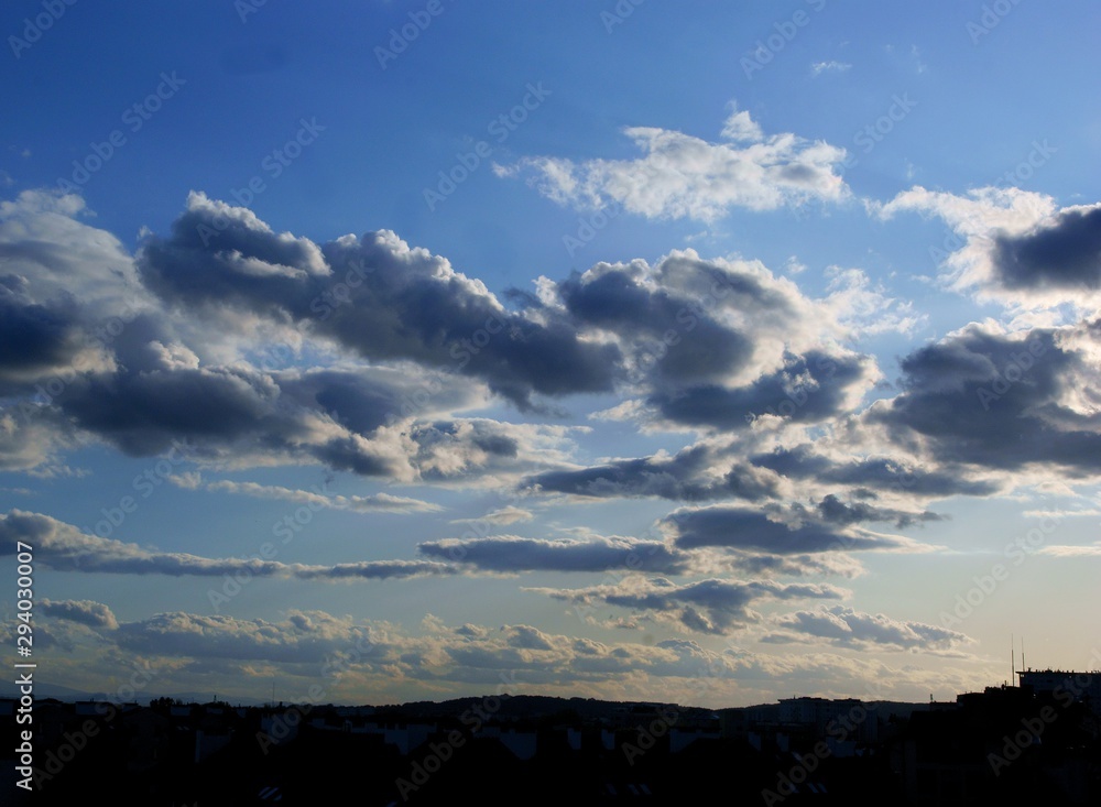 Obraz premium view of cloudy sky and various weather