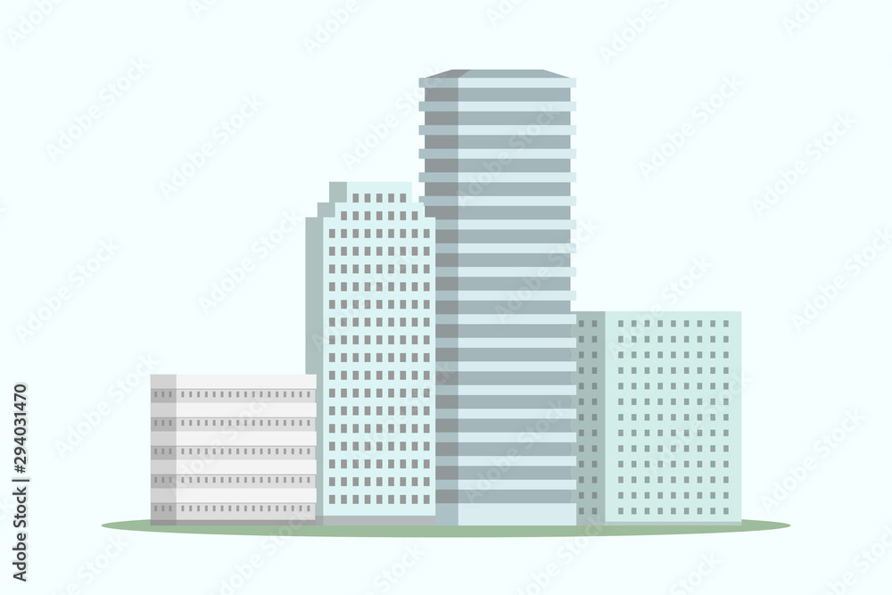 Skyscrapers. Urban architecture. Cartoon style. Vector.