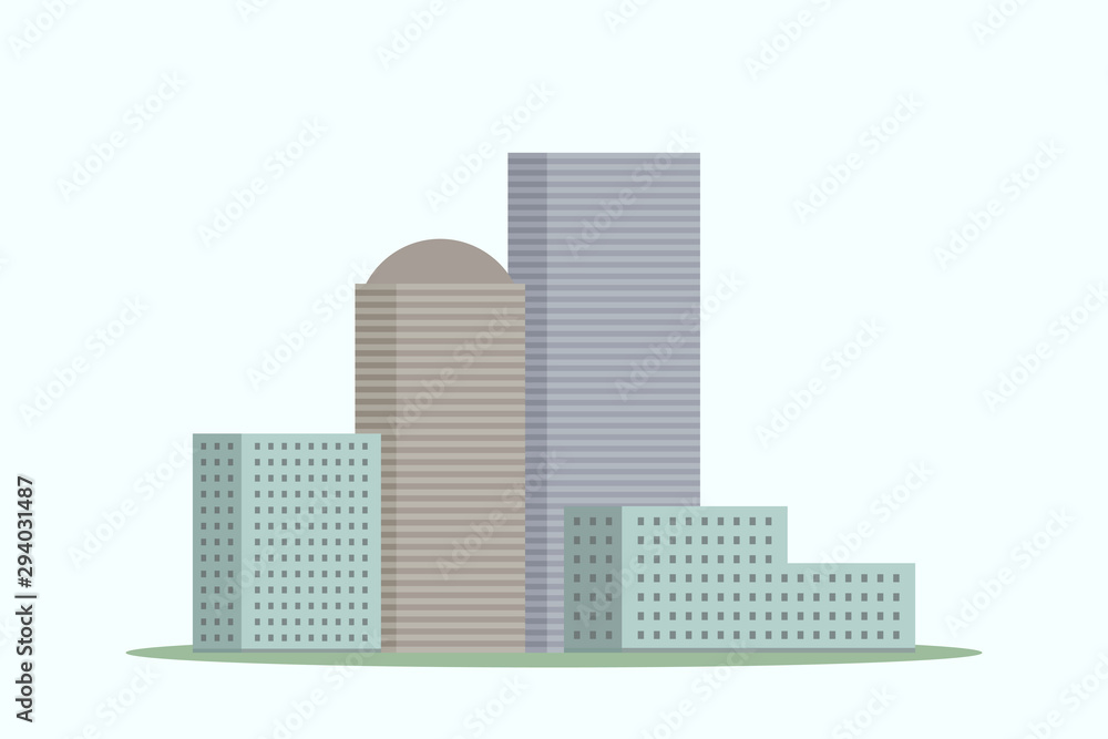 Multi-storey buildings. Urban architecture. Cartoon style. Vector. Multi-storey buildings. Urban architecture. Cartoon style. Vector.