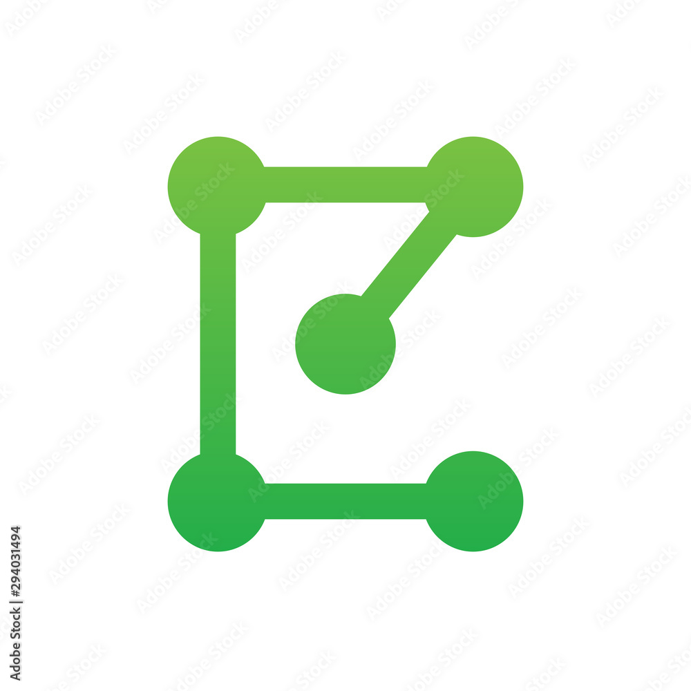 Letter C hub logo template, digital technology concept, vector symbol Letter C hub logo template, digital technology concept, vector symbol