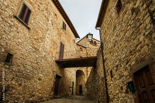 Street view of Radda in Chianti, Tuscany. A small typical town in Italy.