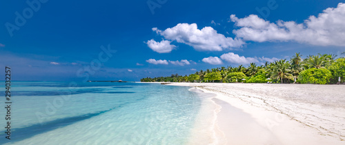 Beautiful beach and tropical sea. Sea view tropical sea with summer background. photo
