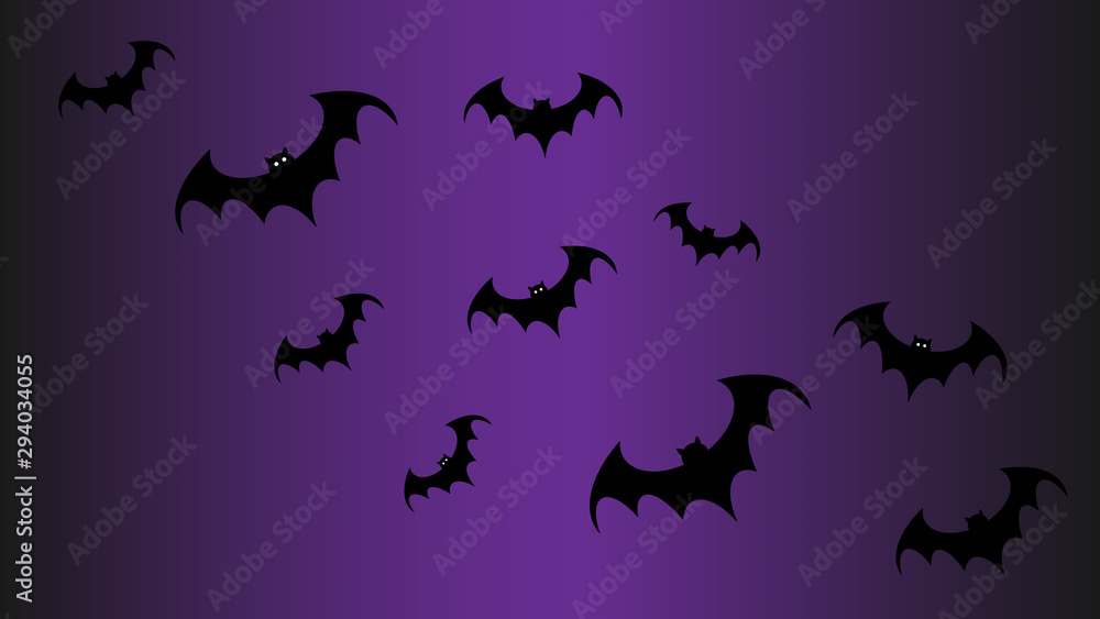 Flying black bat silhouettes, halloween decoration Flying black bat silhouettes, halloween decoration