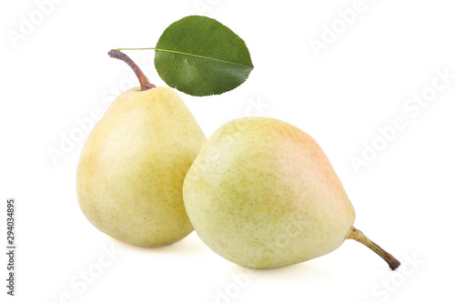 Two pears isolated on white