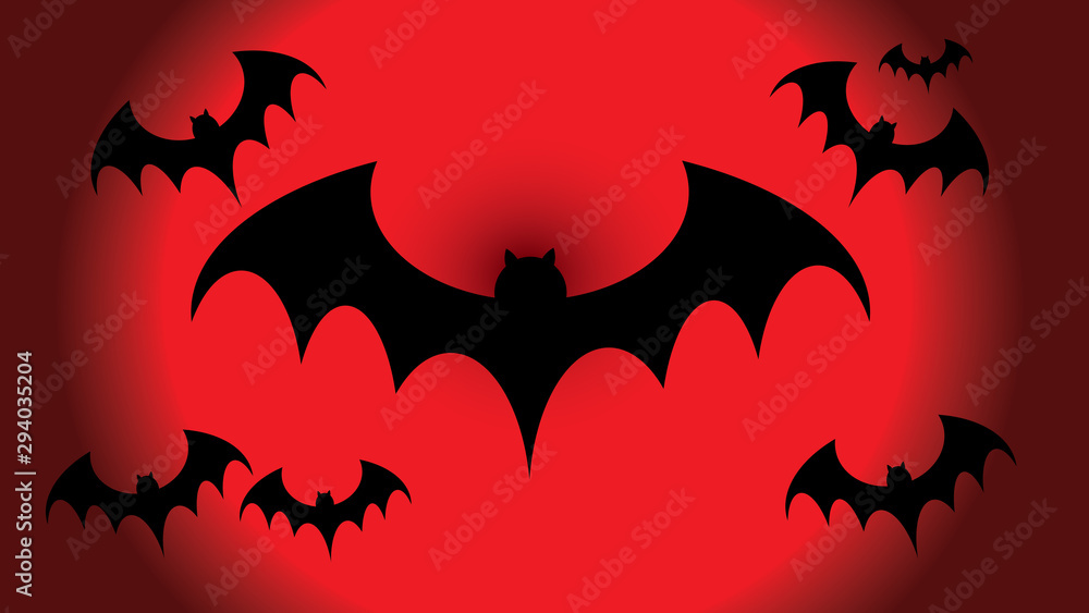 Flying bblack bat silhouettes, halloween decoration Flying bblack bat silhouettes, halloween decoration