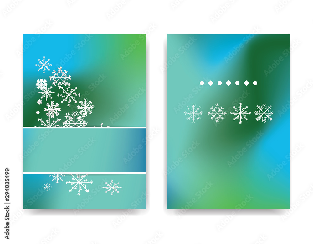 Winter background design of white snowflake with copy space