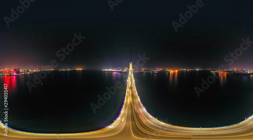Night view of Zhanjiang Bay Bridge, Guangdong Province
