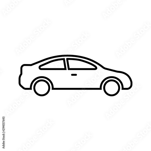 Car line icon for web, mobile and infographics. Vector black icon isolated on white background. © OLGA
