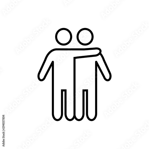 Friends line Icon in trendy flat style isolated on white background. Friends hug symbol for your web site design, logo, app, UI. Vector illustration, EPS10.
