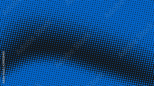 Navy blue retro pop art background with halftone dots design