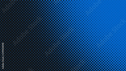 Navy blue retro pop art background with halftone dots design