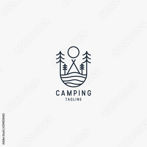 Camping Logo Icon Design Template Vector Illustration