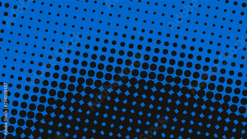 Navy blue retro pop art background with halftone dots