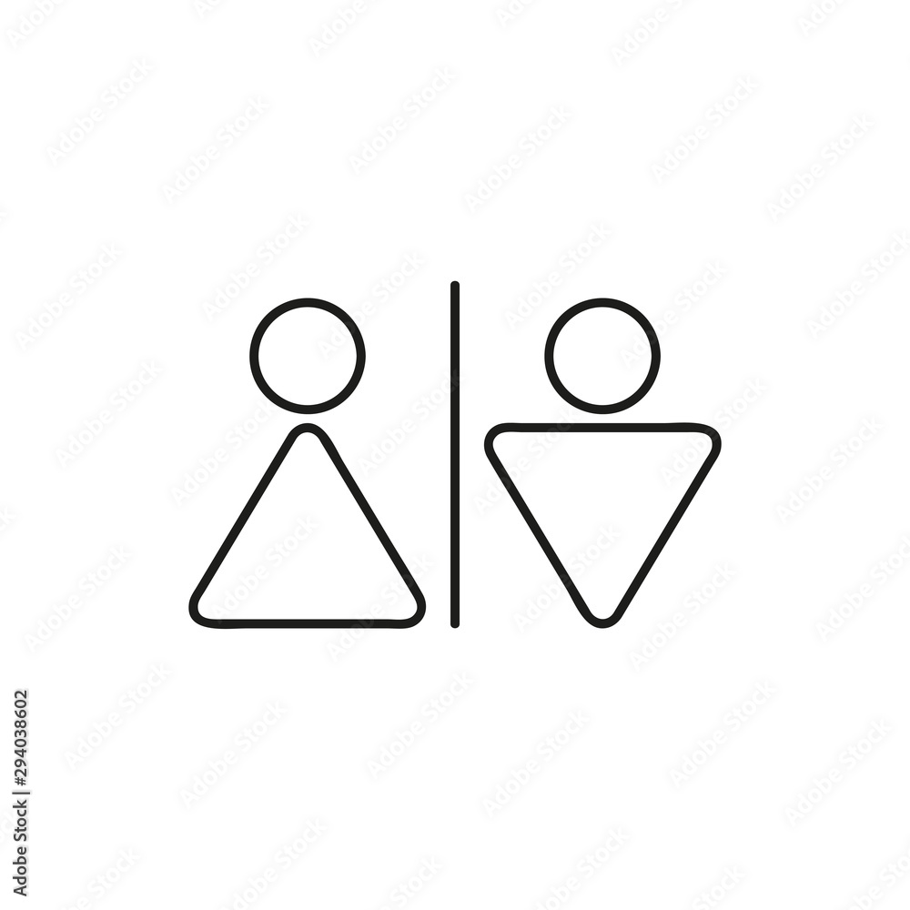 Male and female icon thin line for web and mobile, modern minimalistic flat design. Vector dark grey icon on white background. Male and female icon thin line for web and mobile, modern minimalistic flat design. Vector dark grey icon on white background.