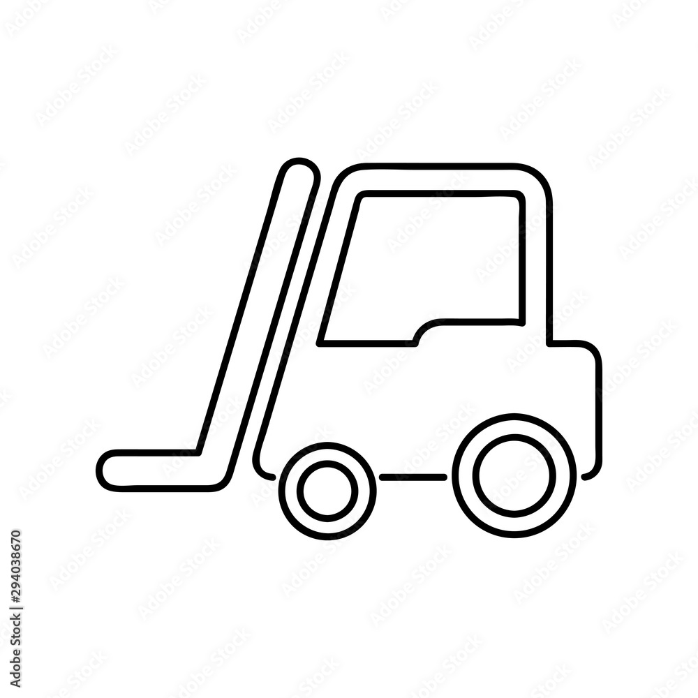 Forklift icon thin line for web and mobile, modern minimalistic flat design. Vector dark grey icon on white background. Forklift icon thin line for web and mobile, modern minimalistic flat design. Vector dark grey icon on white background.