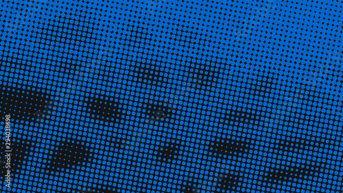 Navy blue and black dotted background in pop art retro style, vector illustration