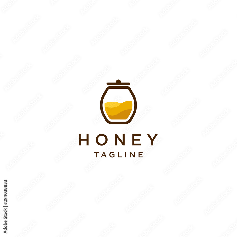 Honey Logo Icon Design Template. Jar, Fresh, Bee, Modern Vector Honey Logo Icon Design Template. Jar, Fresh, Bee, Modern Vector