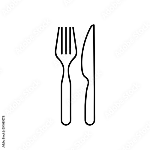 Fork & spoon icon. Premium quality vector symbol drawing concept for your logo web mobile app UI design.